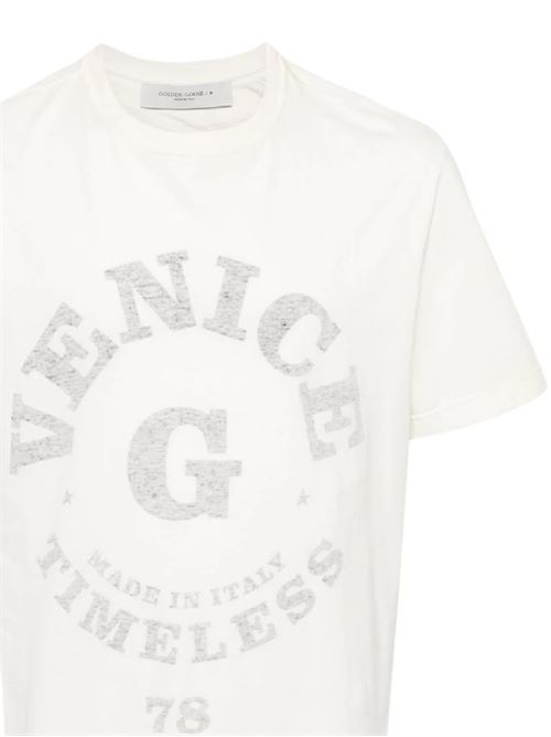 Off-white/light grey cotton t-shirt GOLDEN GOOSE | GMP01220P00140611569